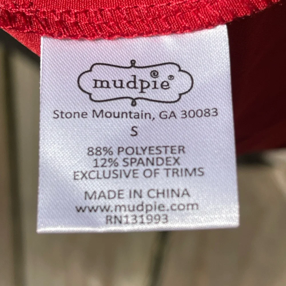 Mud Pie Red Ruffle Neck Mini Dress - Picture 6 of 10
